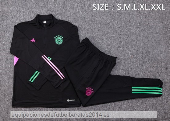 Nuevo Conjunto Completo Sudadera Entrenamiento Niños Bayern Munich 23/24 Negro Purpura Verde Baratas